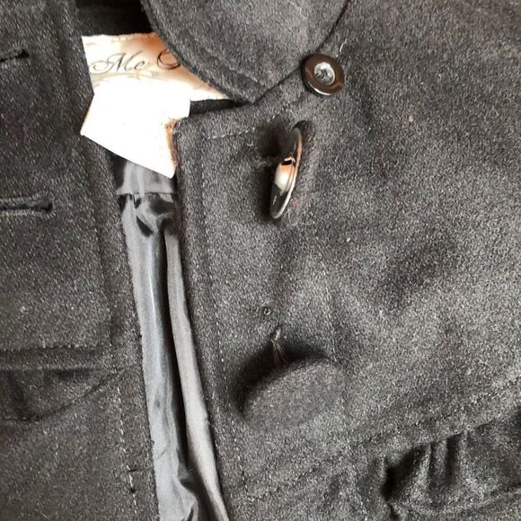 BIG Girls size Small black Me Jane wool pea coat - Picture 7 of 7